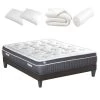 BELLECOUR LITERIE | Pack Prêt à Dormir COLOMBE 160x200 Cm | Matelas Mémoire De Forme + Sommier + Accessoires