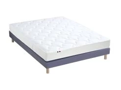 Ensemble Matelas 100% Latex 3 Zones ESSENTIEL + Sommier - Fabriqué En France Dimensions - 140 X 190 Cm, Sommier - Bleu Denim