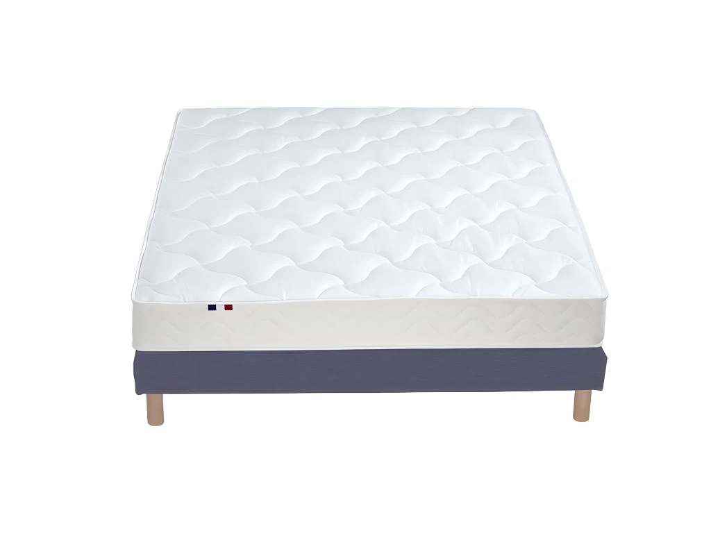 Ensemble Matelas 100% Latex 3 Zones ESSENTIEL + Sommier - Fabriqué En France Dimensions - 140 X 190 Cm, Sommier - Bleu Denim 4 Ensemble Matelas 100% Latex 3 Zones ESSENTIEL + Sommier - Fabriqué En France Dimensions - 140 X 190 Cm, Sommier - Bleu Denim – Image 4