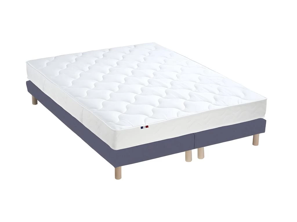 Ensemble Matelas 100% Latex 3 Zones ESSENTIEL + Sommier - Fabriqué En France Dimensions - 2x80 X 200 Cm, Sommier - Bleu Denim 1 Ensemble Matelas 100% Latex 3 Zones ESSENTIEL + Sommier - Fabriqué En France Dimensions - 2x80 X 200 Cm, Sommier - Bleu Denim