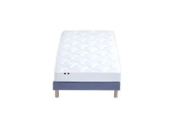 Ensemble Matelas 100% Latex 3 Zones ESSENTIEL + Sommier - Fabriqué En France Dimensions - 90 X 190 Cm, Sommier - Bleu Denim -Magasin de lits ensemble matelas sommier 10778245