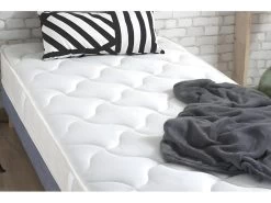 Ensemble Matelas 100% Latex 3 Zones ESSENTIEL + Sommier - Fabriqué En France Dimensions - 90 X 190 Cm, Sommier - Bleu Denim -Magasin de lits ensemble matelas sommier 10778247