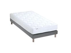 Ensemble Matelas Mousse Ferme Réversible ALTO + Sommier - Made In France Dimensions - 90 X 190 Cm, Sommier - Gris Chiné