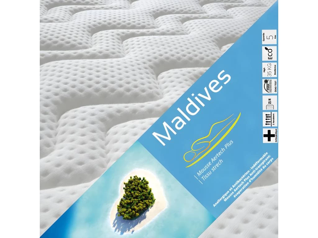 MALDIVES - Pack Matelas + Tapissier 130x190 + Pieds 5 MALDIVES - Pack Matelas + Tapissier 130x190 + Pieds – Image 5