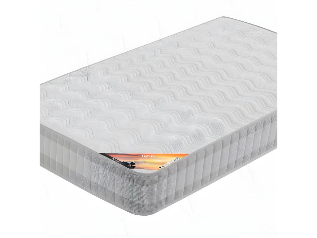 TAHITI - Pack Matelas 140x190 + Sommier Tapissier Démontable 2x20 Lattes Anthracites + Pieds Bois 15cm 4 TAHITI - Pack Matelas 140x190 + Sommier Tapissier Démontable 2x20 Lattes Anthracites + Pieds Bois 15cm – Image 4