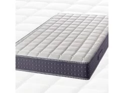 SILHOUETTE - Pack Matelas 140x190 + Sommier Tapissier Démontable 2x20 Lattes Lin + Pieds Blancs 15cm -Magasin de lits ensemble matelas sommier 10840153