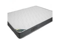 JAVA - Pack Matelas 140x190 + Sommier Tapissier Démontable 2x20 Lattes Anthracites + Pieds Bois 15cm -Magasin de lits ensemble matelas sommier 10840661
