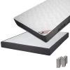 BERMUDES - Pack Matelas 140x190 + Sommier Tapissier Démontable 2x20 Lattes Anthracites + Pieds Carrés Argent 15cm