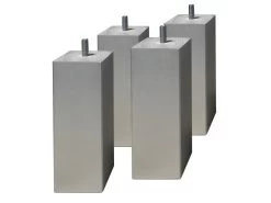 BERMUDES - Pack Matelas 140x190 + Sommier Tapissier Démontable 2x20 Lattes Anthracites + Pieds Carrés Argent 15cm -Magasin de lits ensemble matelas sommier 10841109