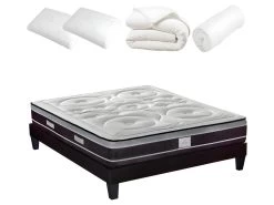 HYPSOM | Pack Prêt à Dormir DIVIN 160x200 Cm | Matelas Ressorts Ensachés + Sommier + Accessoires