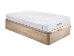 Ensemble Literie 90 X 190 Cm - Sommier Coffre Naturel Clair + Matelas Ressorts Ensachés - PRESTIGE De DREAMEA PLAY