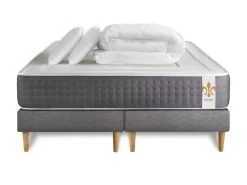 Pack Le Vingt-Six 200 X 200 Cm Double Sommiers Gris