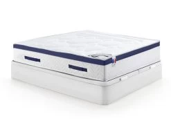 Ensemble Literie 180 X 200 Cm - Sommier Coffre Blanc + Matelas Ressorts Ensachés - MARQUIS De DREAMEA PLAY