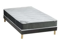 Ensemble Sommier Velours + Matelas Ressorts Ensachés Et Mémoire De Forme ép.25cm - 160 X 200 Cm - TIAMAT De DREAMEA
