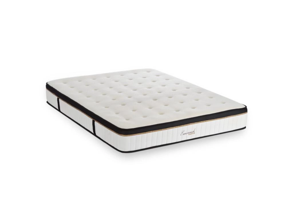 Ensemble Matelas Emeraude Mousse Accueil Mémoire Moelleux 24 Cm Et Sommier Bois Blanc - 160x200cm 3 Ensemble Matelas Emeraude Mousse Accueil Mémoire Moelleux 24 Cm Et Sommier Bois Blanc - 160x200cm – Image 3
