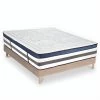 Ensemble Matelas Quintessence Mousse Haute Densité Accueil Mémoire Cocooning 30cm Et Sommier Bois 160x200cm