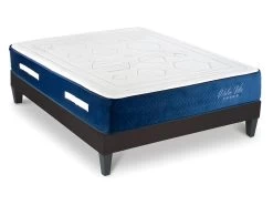 Ensemble Matelas Dolce Vita Ressorts Ensachés Accueil Mémoire Et Sommier En Kit - 160 X 200 Cm