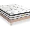 Ensemble Sommier Bois Et Matelas Concorde Ressorts Ensachés Accueil Mémoire 26cm 160x200cm