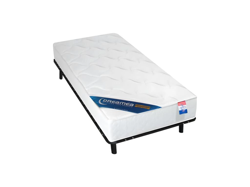 Ensemble Cadre à Lattes + Matelas Mousse ZEUS De DREAMEA - 15cm épaisseur - 90 X 190 Cm 1 Ensemble Cadre à Lattes + Matelas Mousse ZEUS De DREAMEA - 15cm épaisseur - 90 X 190 Cm