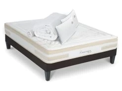 Matelas Renaissance Mousse Haute Densité Accueil Mémoire De Forme+ Sommier + Accessoires - 160 X 200 Cm