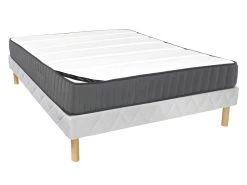 Ensemble Sommier + Matelas 140 X 200 Cm Ressorts Ensachés 7 Zones Et Mousse Haute Résilience ép.26cm - AUDACE De PALACIO