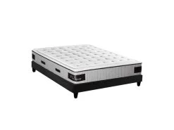 HYPSOM | Ensemble PLATINIUM 160x200 Cm | Matelas Mémoire De Forme + Sommier Bois | Ferme