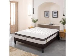 BELLECOUR LITERIE | Ensemble TIVOLI 160x200 Cm | Matelas Mémoire De Forme + Sommier Bois | Ferme -Magasin de lits ensemble matelas sommier 20031395
