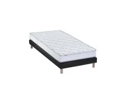 Ensemble Matelas 100% Latex 5 Zones ORIGINEL + Sommier - Spécial Dos Sensible - Fabriqué En France Dimensions - 80 X 200 Cm, Sommier - Noir