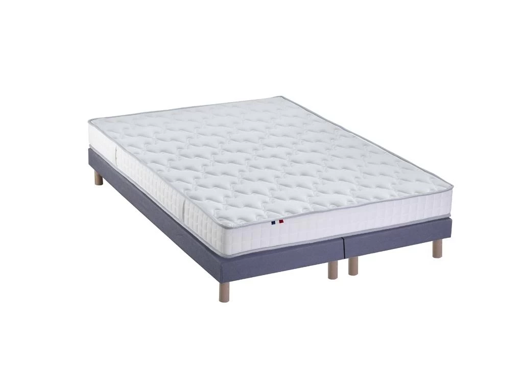 Ensemble Matelas 100% Latex 5 Zones ORIGINEL + Sommier - Spécial Dos Sensible - Fabriqué En France Dimensions - 2x80 X 200 Cm, Sommier - Bleu Denim 1 Ensemble Matelas 100% Latex 5 Zones ORIGINEL + Sommier - Spécial Dos Sensible - Fabriqué En France Dimensions - 2x80 X 200 Cm, Sommier - Bleu Denim