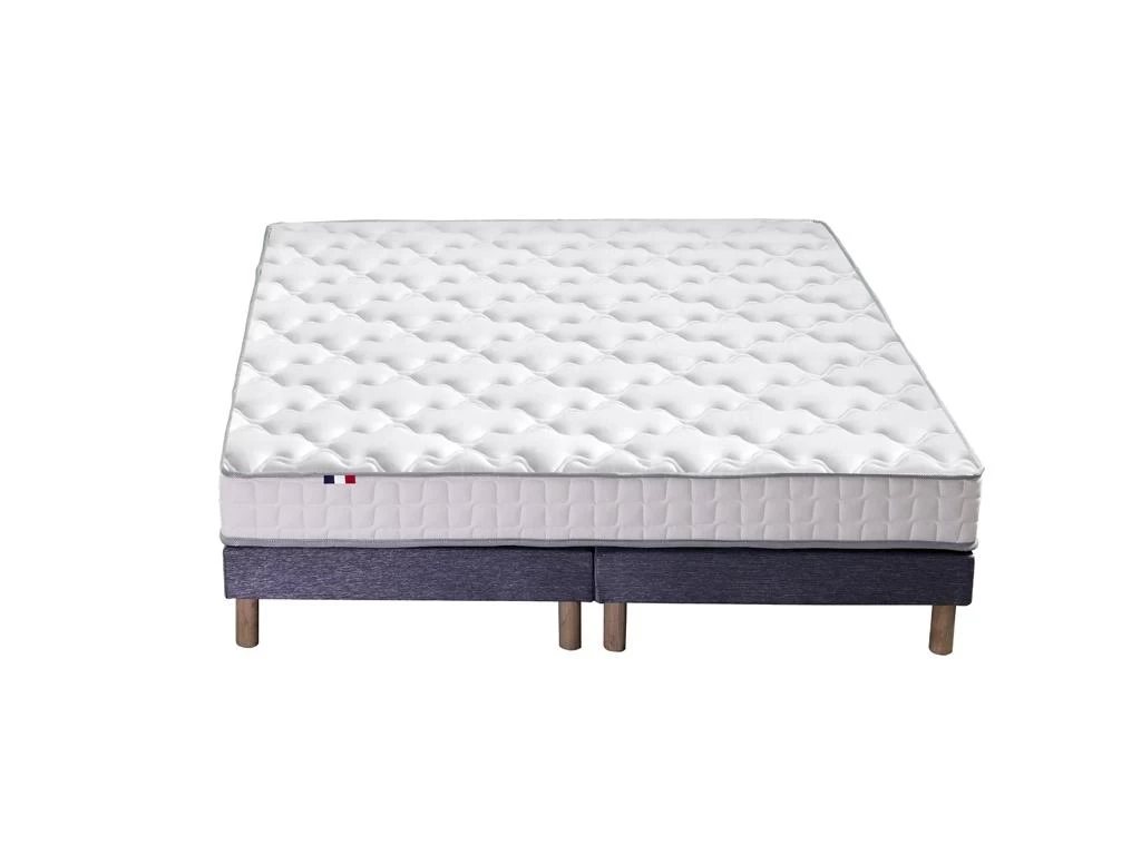 Ensemble Matelas 100% Latex 5 Zones ORIGINEL + Sommier - Spécial Dos Sensible - Fabriqué En France Dimensions - 2x80 X 200 Cm, Sommier - Bleu Denim 4 Ensemble Matelas 100% Latex 5 Zones ORIGINEL + Sommier - Spécial Dos Sensible - Fabriqué En France Dimensions - 2x80 X 200 Cm, Sommier - Bleu Denim – Image 4