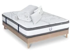 Ensemble Matelas Signature Ressorts Ensachés Accueil Mémoire + Sommier + Accessoires - 160 X 200