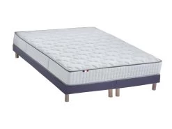 Ensemble Matelas Ressorts COSMOS + Sommier - Made In France Dimensions - 2x90 X 200 Cm, Sommier - Bleu Denim