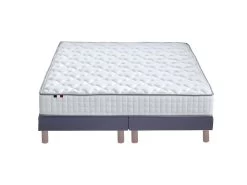 Ensemble Matelas Ressorts COSMOS + Sommier - Made In France Dimensions - 2x90 X 200 Cm, Sommier - Bleu Denim -Magasin de lits ensemble matelas sommier 21741287