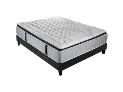 OLYMPE LITERIE | Ensemble PHIGALIE 160x200 Cm | Matelas Ressorts Ensachés + Sommier Bois | Ferme