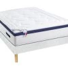 Ensemble Sommier + Matelas Ressorts Ensachés Mémoire De Forme Dessin Placé MARQUIS De DREAMEA - ép. 30cm - 160 X 200 Cm - Bleu