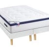 Ensemble Sommier + Matelas Ressorts Ensachés Mémoire De Forme Dessin Placé MARQUIS De DREAMEA - ép. 30cm - 180 X 200 Cm - Bleu