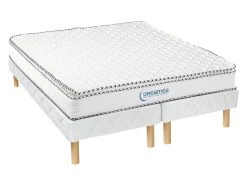 Ensemble Sommier + Matelas Ressorts Ensachés Et Surmatelas Intégré ALTIER De DREAMEA - 180x200 Cm