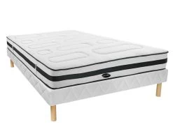 Ensemble Sommier + Matelas Ressorts Ensachés 7 Zones Mémoire Forme AMARANTE De NATUREA - 160 X 200 Cm