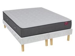 Ensemble Sommier + Matelas Ressorts Ensachés Accueil Mémoire De Forme ATLANTIDE De DREAMEA ép.27cm - 180 X 200 Cm