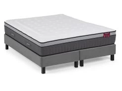 Ensemble Sommier Déco En Kit + Matelas Ressorts Ensachés 7 Zones Et Mémoire De Forme ASGARD De DREAMEA ép.30cm - 180 X 200 Cm