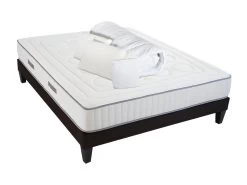 OLYMPE LITERIE | Pack Prêt à Dormir CRISTAL 160x200 Cm | Matelas Mémoire De Forme + Sommier Bois + Accessoires