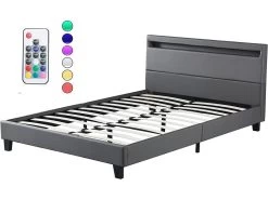 Ensemble Matelas Mousse + Lit Avec Tête De Lit 140x200cm-22cm D’épaisseur Accueil Mémoire De Forme -Magasin de lits ensemble matelas sommier 9188241