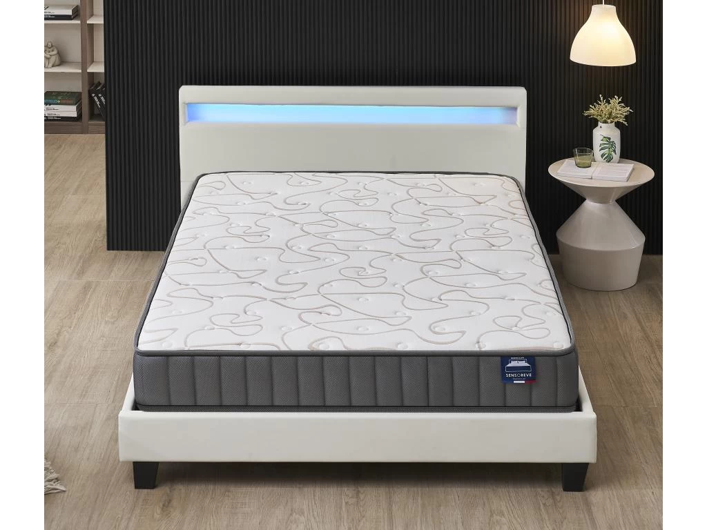 Ensemble Matelas Mousse + Lit Avec Tête De Lit 140x200cm-16cm D’épaisseur Accueil Mémoire De Forme 2 Ensemble Matelas Mousse + Lit Avec Tête De Lit 140x200cm-16cm D’épaisseur Accueil Mémoire De Forme – Image 2