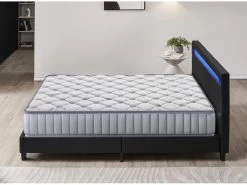 Ensemble Matelas Mousse + Lit Avec Tête De Lit 160x200 Cm, 16cm D’épaisseur Accueil Latex Naturel -Magasin de lits ensemble matelas sommier 9188761