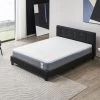 Ensemble Matelas + Lit Avec Tête De Lit 140x200 Cm, Yspilon Souple 28cm D’épaisseur