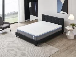 Ensemble Matelas + Lit Avec TĂȘte De Lit 140x200 Cm, Yspilon Souple 28cm DâĂ©paisseur