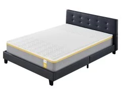 Ensemble Matelas + Lit Avec Tête De Lit 140x200 Cm, Yspilon Ferme 28cm D’épaisseur -Magasin de lits ensemble matelas sommier 9189071