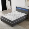 Ensemble Matelas Ressorts Ensachés + Lit Avec Tête De Lit 120x190cm-Epaisseur 20cm Accueil MousseHD