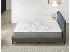 Ensemble Matelas Ressorts Ensachés + Lit Avec Tête De Lit 120x190cm-Epaisseur 20cm Accueil MousseHD -Magasin de lits ensemble matelas sommier 9189117