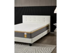 Ensemble Matelas + Lit Avec Tête De Lit 140x190 Cm, Ypsilon Ferme 28cm D’épaisseur -Magasin de lits ensemble matelas sommier 9189169